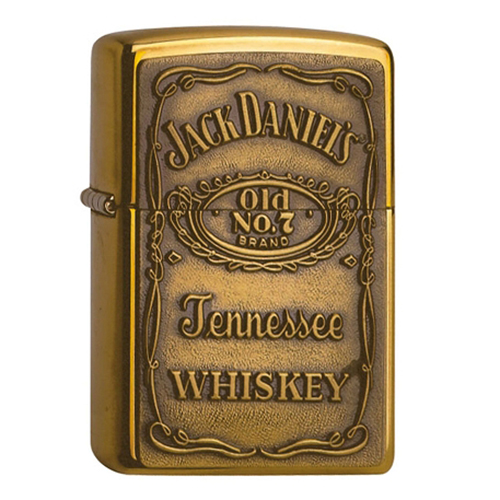 Zippo Messing poliert Jack Daniels No 7 Emblem 