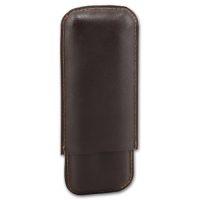 Zigarrenetui Leder dunkelbraun 2er Robusto 