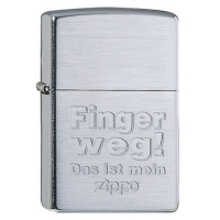 Zippo Chrom gebürstet Finger weg mein Zippo 