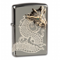 Zippo Limited Ebony Emblem Golden Dragon gelasert 