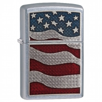 Zippo Street Chrom Stars and Stripes Emblem 