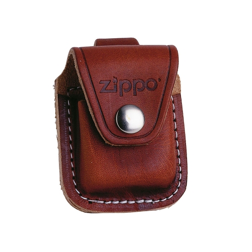 Zippo Ledertasche braun mit Lasche 